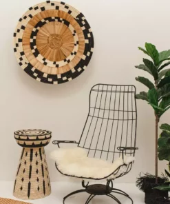 KAZI Home Goods Checkered Banana Bark Jumbo Bowl