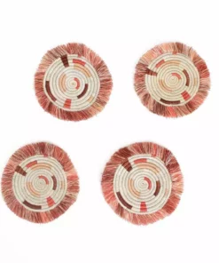 KAZI Coral Geo Fringed Coasters
