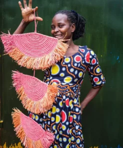 KAZI Home Goods Coral Sunset Raffia Parade Mobile 11 KAZI Home Goods Coral Sunset Raffia Parade Mobile