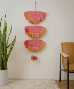 KAZI Home Goods Coral Sunset Raffia Parade Mobile