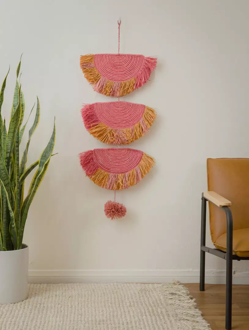 KAZI Home Goods Coral Sunset Raffia Parade Mobile 2 KAZI Home Goods Coral Sunset Raffia Parade Mobile