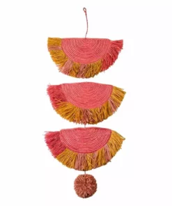 KAZI Home Goods Coral Sunset Raffia Parade Mobile