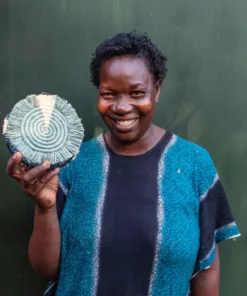 KAZI Home Goods Dash Of Blues Fringed Coasters