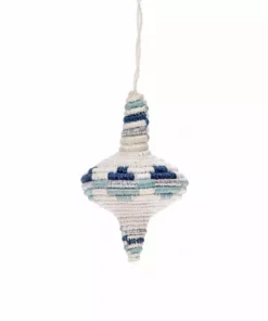 KAZI Fair Trade Diamond Shaped Blue Metallic Ornament