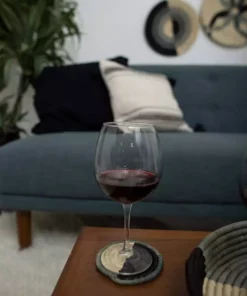 KAZI Dipped Blue Night Raffia Coaster Set