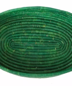 KAZI Evergreen Raffia Oval Tray Home Goods