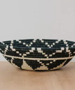 KAZI Extra Large Black + White Kwizera Wall Basket Home Goods