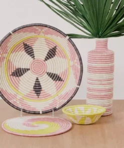 KAZI Home Goods Extra Large Pale Blush + Sun Kwizera Wall Bowl