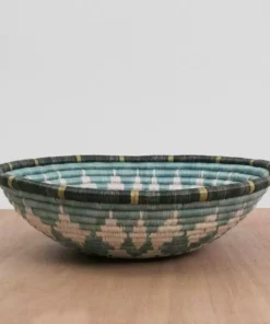 KAZI Extra Large Silver Blue Intore Wall Basket