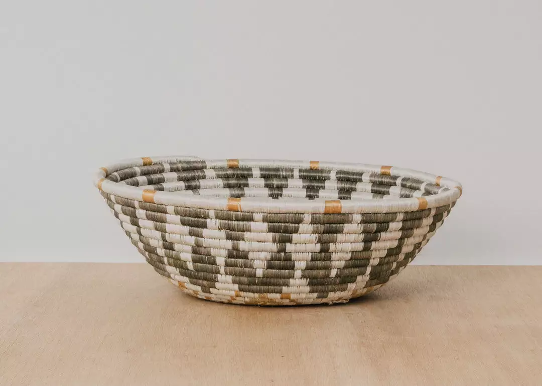 KAZI Extra Large Soft Gold Intore Wall Basket 2 KAZI Extra Large Soft Gold Intore Wall Basket