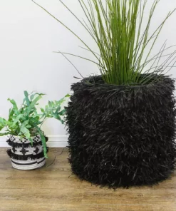 KAZI Fringed Black Stool Furniture 7 KAZI Fringed Black Stool Furniture