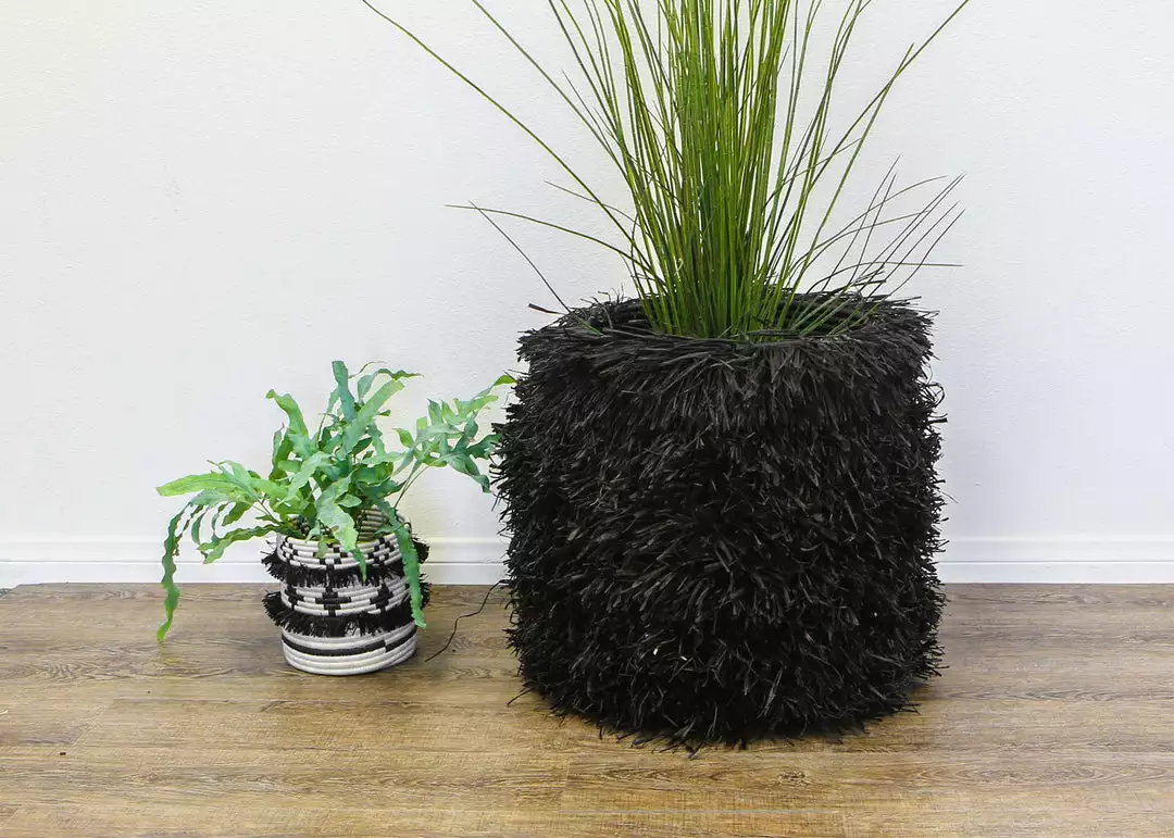 KAZI Fringed Black Stool Furniture 3 KAZI Fringed Black Stool Furniture
