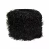 KAZI Fringed Black Stool Furniture