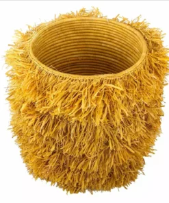 KAZI Fringed Mustard Stool With Frame 5 KAZI Fringed Mustard Stool With Frame