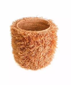 KAZI Fringed Peach Stool With Frame 6 KAZI Fringed Peach Stool With Frame