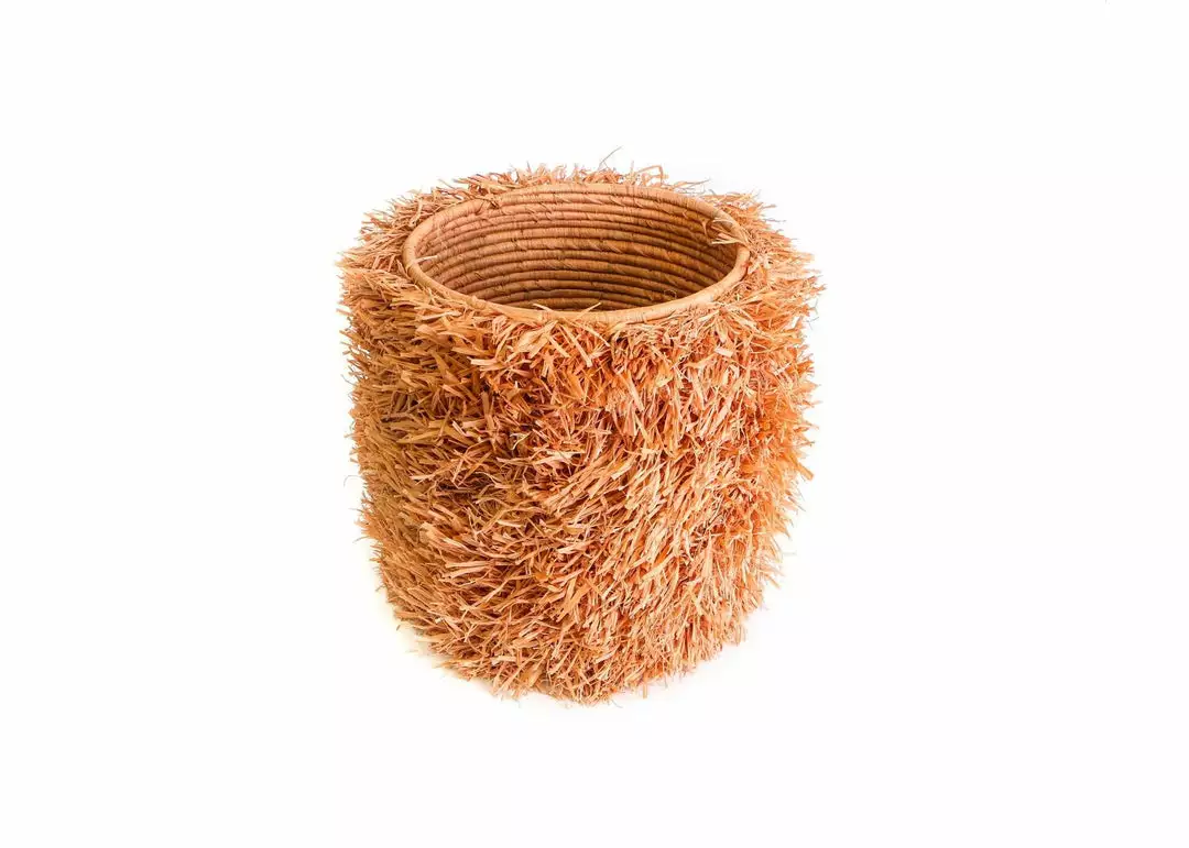 KAZI Fringed Peach Stool With Frame 3 KAZI Fringed Peach Stool With Frame