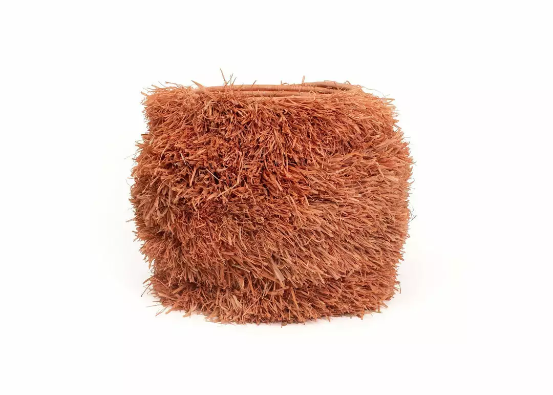KAZI Fringed Peach Stool With Frame 1 KAZI Fringed Peach Stool With Frame