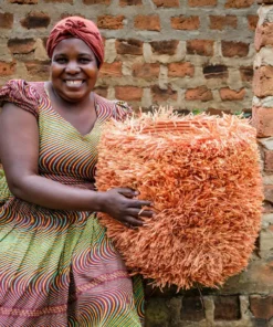 KAZI Fringed Peach Stool With Frame 7 KAZI Fringed Peach Stool With Frame