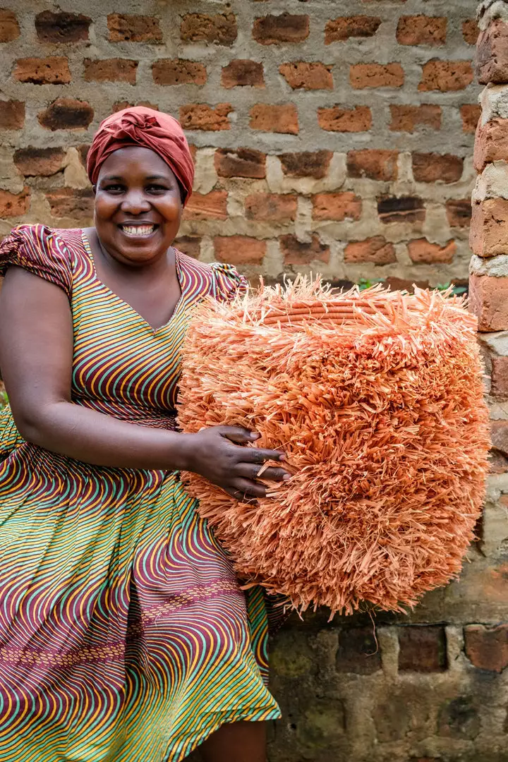 KAZI Fringed Peach Stool With Frame 4 KAZI Fringed Peach Stool With Frame