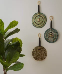KAZI Garden Greens Round Hand Fan
