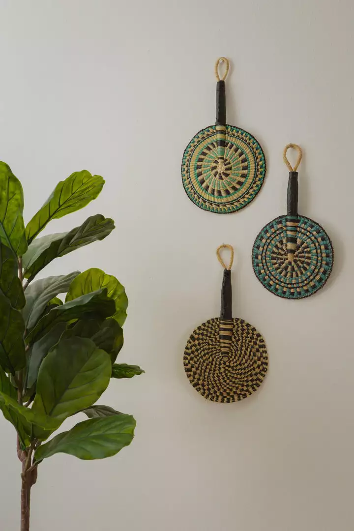 KAZI Garden Greens Round Hand Fan 2 KAZI Garden Greens Round Hand Fan