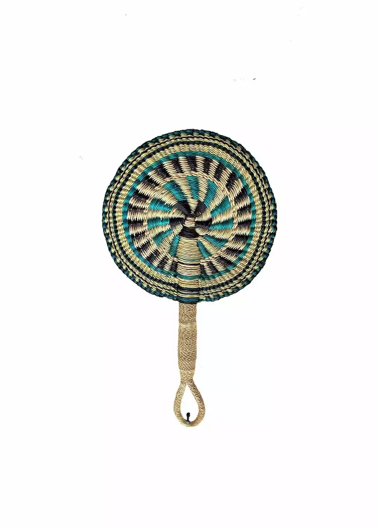 KAZI Garden Greens Round Hand Fan 1 KAZI Garden Greens Round Hand Fan