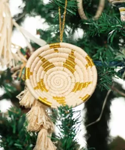 KAZI Fair Trade Gold Metallic Basket Ornament