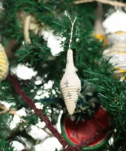 KAZI Fair Trade Icicle Silver Metallic Ornament