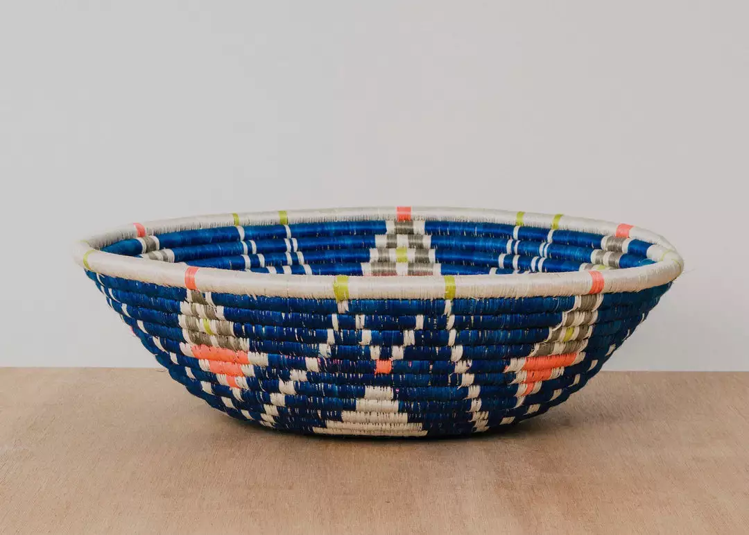 KAZI Jumbo Lake + Peach Pink Intore Wall Bowl Home Goods 3 KAZI Jumbo Lake + Peach Pink Intore Wall Bowl Home Goods