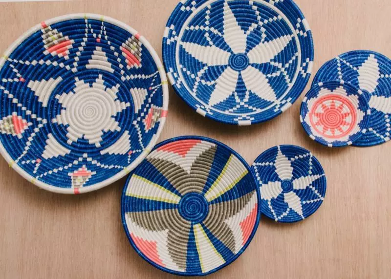 KAZI Jumbo Lake + Peach Pink Intore Wall Bowl Home Goods 2 KAZI Jumbo Lake + Peach Pink Intore Wall Bowl Home Goods