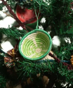 KAZI Fair Trade Lime Basket Ornament