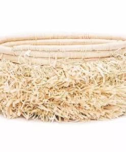 KAZI Medium Fringe Kisasa Round Basket Home Goods
