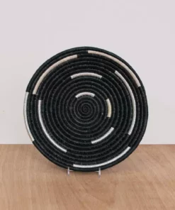 KAZI Medium Silver Black Spiral Wall Basket