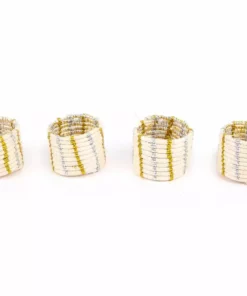 KAZI Metallic Gold + Silver Napkin Ring Set
