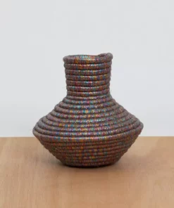 KAZI Home Goods Metallic Prism Short Tapered Vase