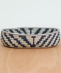 KAZI Metallic Silver Oval Basket
