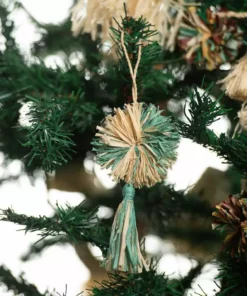 KAZI Fair Trade Mist Pom Pom + Tassel Ornament