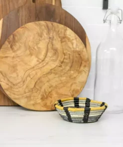 KAZI Mustard + Gray Catch All Basket Home Goods