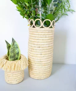 KAZI Natural Fringed Brush Cup Home Goods