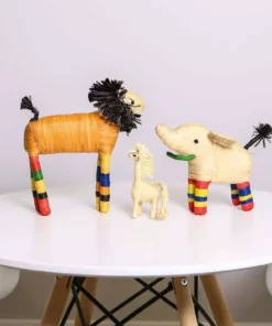 KAZI Fair Trade Natural Raffia Giraffe Ornament