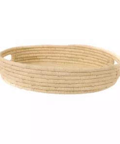KAZI Natural Raffia Oval Tray Home Goods