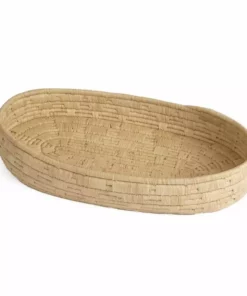 KAZI Natural Raffia Patterned Oval Tray Home Goods