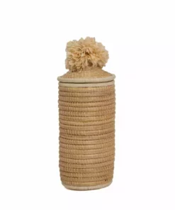 KAZI Home Goods Natural Tina Pom Pom Box