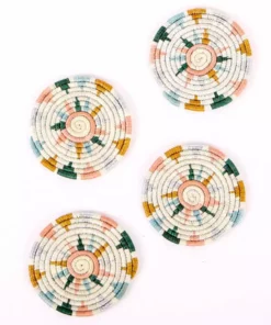 KAZI Nyota Metallic Floret Oversized Coaster Set