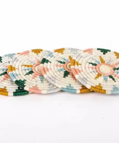 KAZI Nyota Metallic Floret Oversized Coaster Set