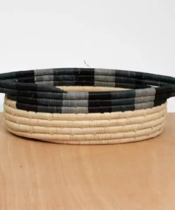 KAZI Opal Gray Color Blocked Oval Basket Home Goods