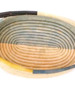 KAZI Opal Gray + Mustard Oval Basket