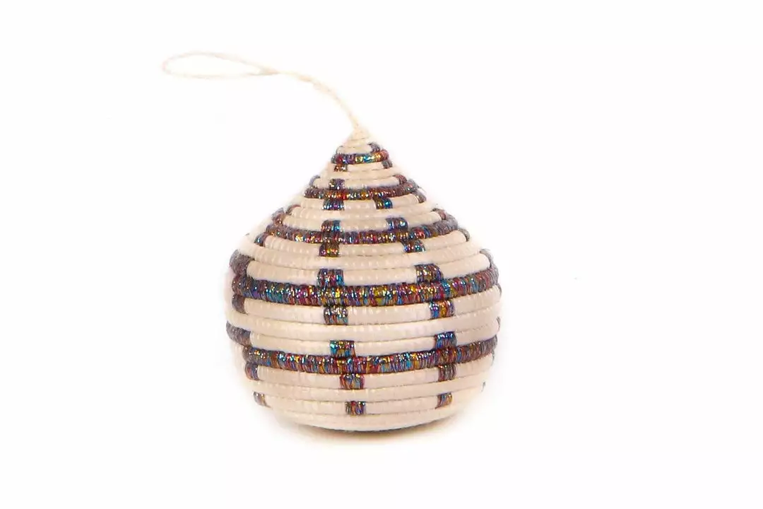 KAZI Fair Trade Patterned Multicolor Metallic Bulb Ornament 1 KAZI Fair Trade Patterned Multicolor Metallic Bulb Ornament