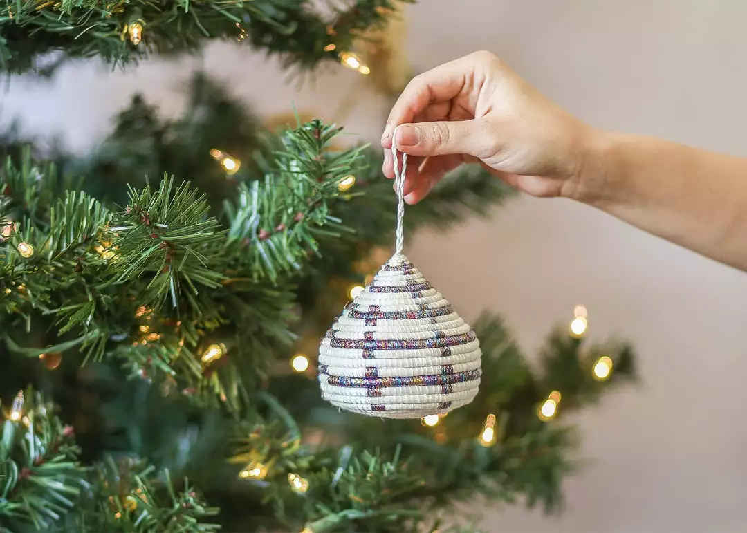 KAZI Fair Trade Patterned Multicolor Metallic Bulb Ornament 2 KAZI Fair Trade Patterned Multicolor Metallic Bulb Ornament