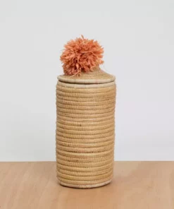 KAZI Home Goods Peach Tina Pom Pom Box